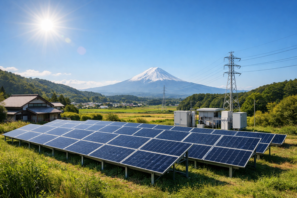 住宅屋根に設置された太陽光発電10kWシステム