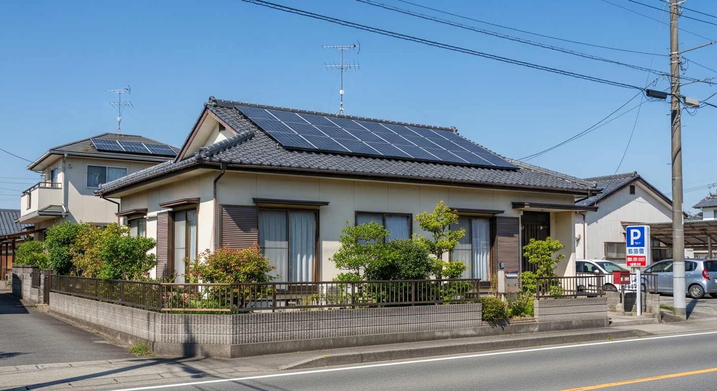 鉛バッテリー充電と太陽光発電のイメージ