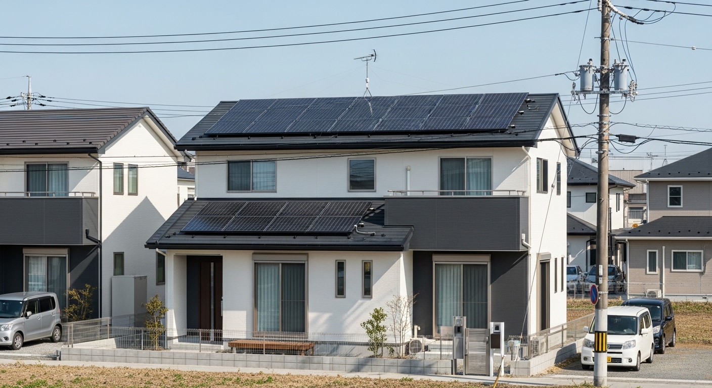 家庭用太陽光発電の施工業者比較を表すイメージ画像