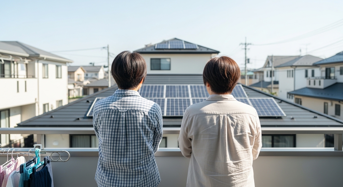 家庭用太陽光発電の活用法を表すイメージ画像