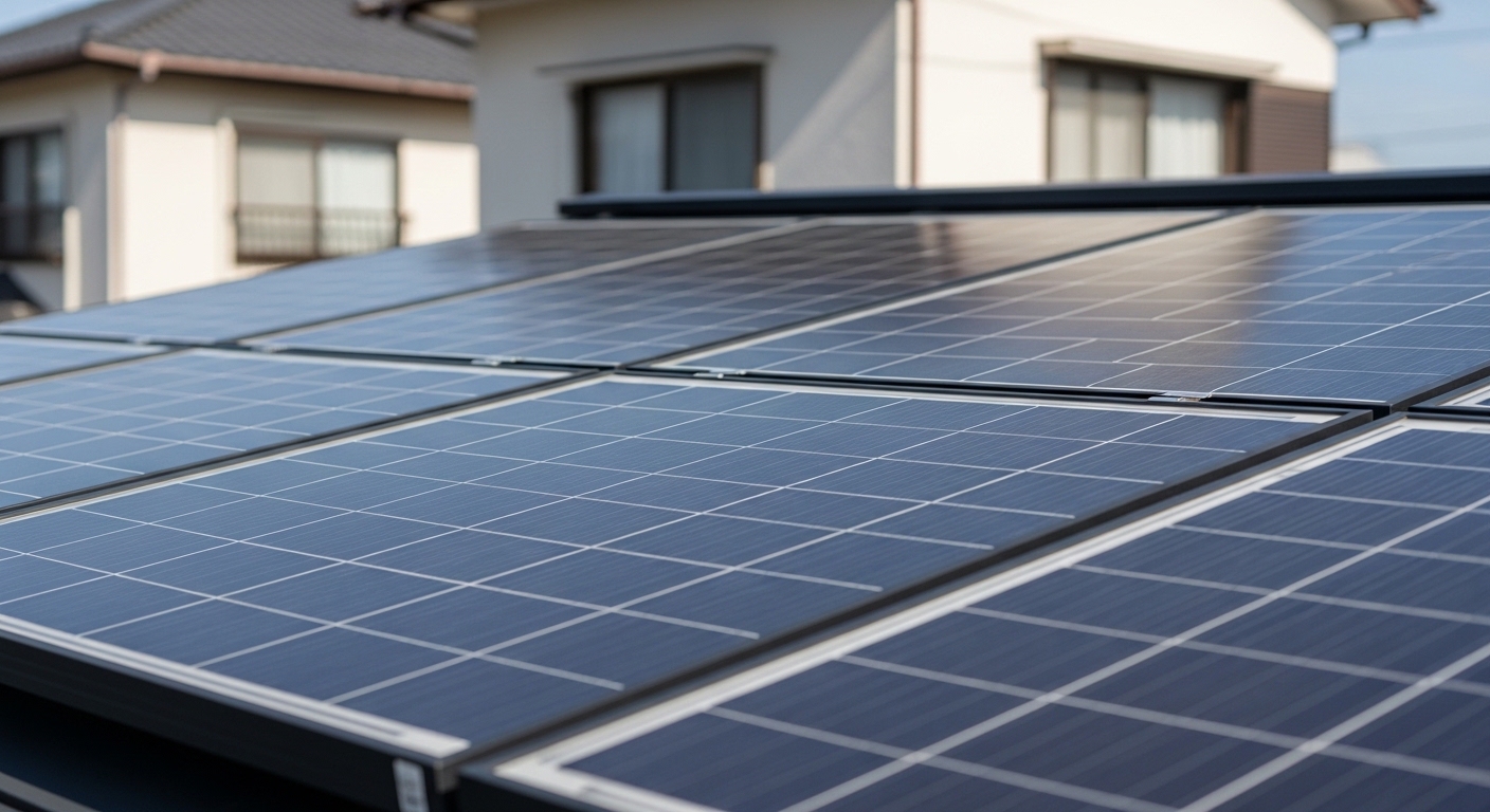 家庭用太陽光発電の補助金確認を表すイメージ画像