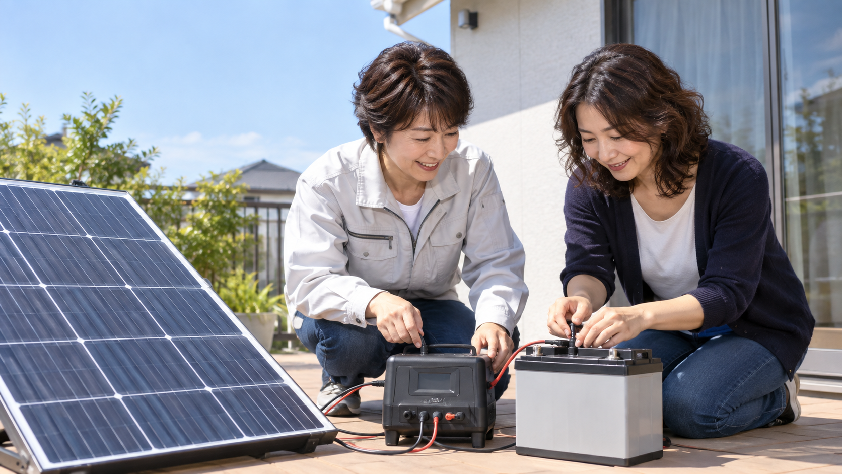 バッテリーへ電力を充電する様子を表すイメージ画像